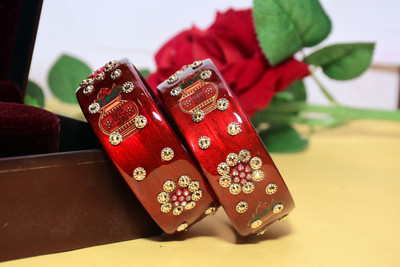 Anshi Creations Lac Bangle Set(Pack of 2)