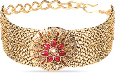 MARU JEWEL Brass Cubic Zirconia Gold-plated Bracelet