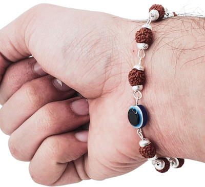 kripaurban Rudraksha, Evil Eye Silver Charm Bracelet