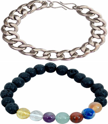HouseOfCommon Crystal, Stainless Steel Bracelet(Pack of 2)