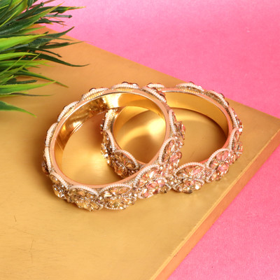 HEENAZ Glass Zircon Bangle Set(Pack of 2)