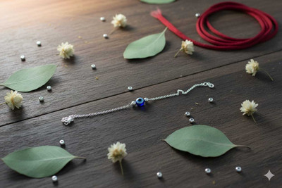 siyaa creation Evil Eye Sterling Silver Charm Bracelet