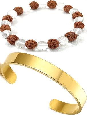 HouseOfCommon Crystal, Rudraksha, Alloy Bracelet(Pack of 2)