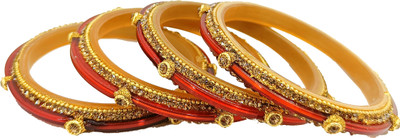 Royal Bangles Plastic Zircon Kada(Pack of 4)