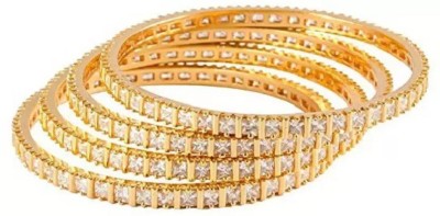 AFJ GOLD Copper Gold-plated Bangle Set(Pack of 4)