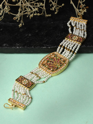 Sanjog Alloy Cubic Zirconia Gold-plated Bracelet