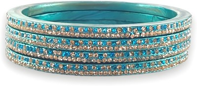 Praavya Lac Cubic Zirconia Rhodium Bangle Set(Pack of 4)