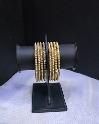 RishikaArt Metal Gold-plated Bangle Set(Pack of 8)