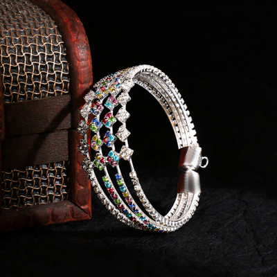 kewai Metal Cubic Zirconia Bangle Set