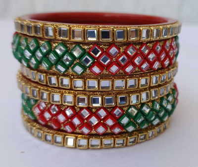 devanya crafts Plastic Zircon Bangle Set(Pack of 6)