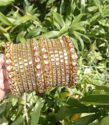 Rajwadi Plastic Pearl Bangle Set(Pack of 10)