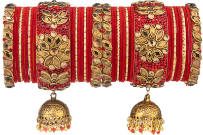 Mamon Creations Alloy Gold-plated Bangle Set(Pack of 38)