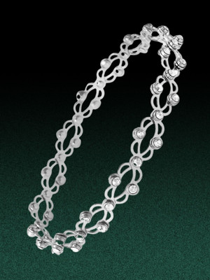 RKB SALES Alloy Cubic Zirconia Silver Bracelet