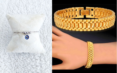 P R Production Brass Charm Bracelet(Pack of 2)