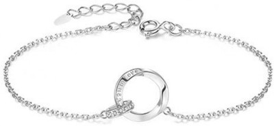 MYKI Stainless Steel Silver Coated Charm Bracelet