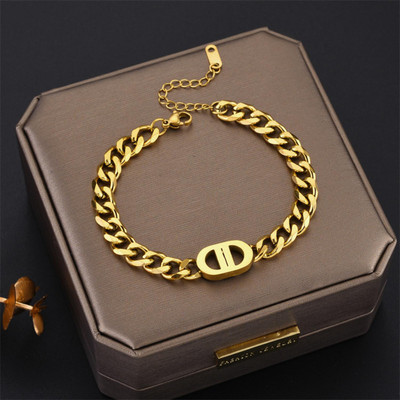 MYKI Stainless Steel Gold-plated Charm Bracelet