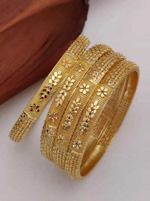 RAIYARAJ Brass Beads Gold-plated Bangle(Pack of 4)