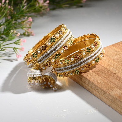 1st Time Metal Enamel Bangle Set(Pack of 6)