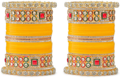 SBS Alloy Beads, Pearl, Cubic Zirconia Gold-plated Chudas(Pack of 60)