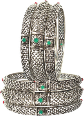 Terraband Alloy Crystal Gold-plated Bangle Set(Pack of 6)