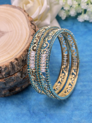 Kawai Brass Diamond Gold-plated Bangle Set(Pack of 2)