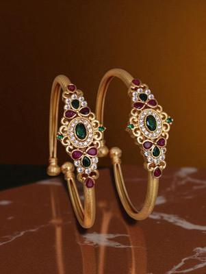 Sangria Brass Diamond Gold-plated Bangle