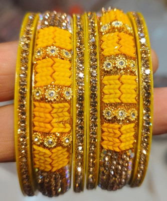 Upendrashop balaes yellow Stone Bangle Set