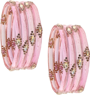 ZULKA Glass Diamond, Zircon Bangle Set(Pack of 8)