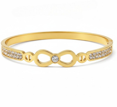 Shine Leaf Alloy, Stainless Steel Cubic Zirconia, Crystal Gold-plated Bracelet