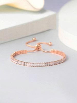 Flaring Alloy Cubic Zirconia Bracelet