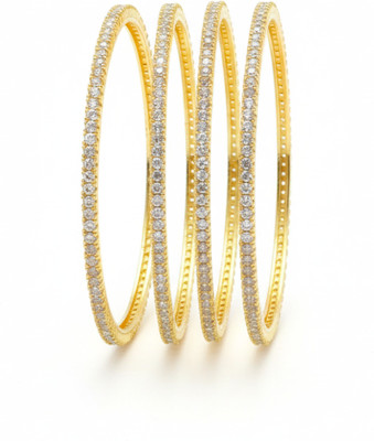 IKSAVA Brass Gold-plated Bangle(Pack of 2)