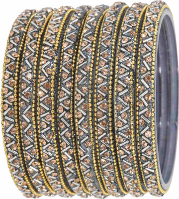 NMII Glass Zircon Bangle Set(Pack of 8)