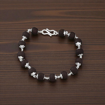 GlanzReich Brass Silver Coated Bracelet