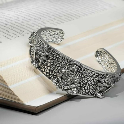 Veediic Hind Brass Silver Kada