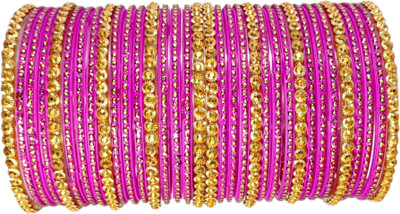 RADHA MOHAN EMPIRE Fabric, Glass Bangle Set(Pack of 34)