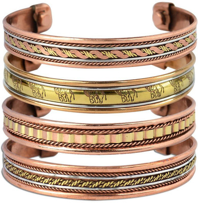 CRYSTU Copper Kada(Pack of 4)