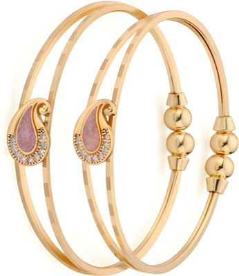 EiVAA Brass Gold-plated Bangle Set(Pack of 2)
