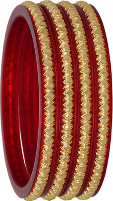 JOYERIA FASHIONS Plastic Gold-plated Bangle Set(Pack of 4)
