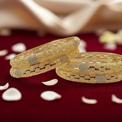 PRIMORA JEWELS Brass Bangle Set(Pack of 4)