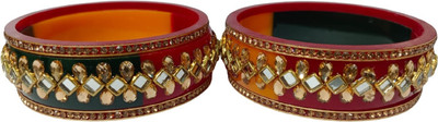 WELLVIEW Plastic Gold-plated Bangle Set(Pack of 6)
