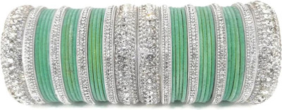 Mayra Creation Metal, Plastic Zircon Silver Bangle Set(Pack of 36)