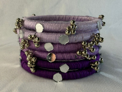 Molik Creation Fabric Bangle Set(Pack of 6)