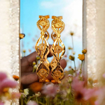 Sajmahal cosmetics Copper Gold-plated Bangle(Pack of 2)