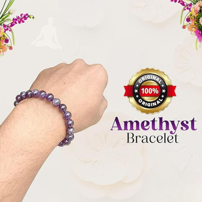 VIBESLE Amethyst, Crystal Beads Charm Bracelet