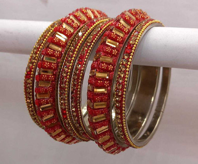 Rajwadi Alloy Silver Bangle Set(Pack of 6)