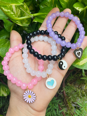 Ennygacessories Glass Gold-plated Bracelet(Pack of 4)