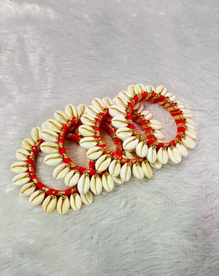 Shyam Creation Shell Gold-plated Bangle Set(Pack of 4)