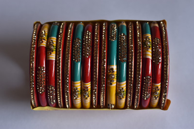 Bhumi Lac Bangle Set(Pack of 16)