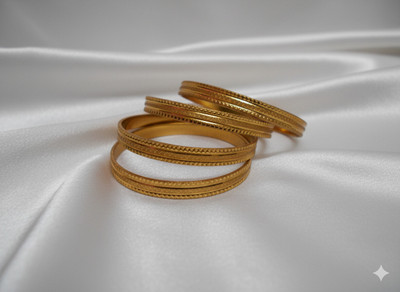 Atrangiaura Brass Gold-plated Bangle Set(Pack of 4)