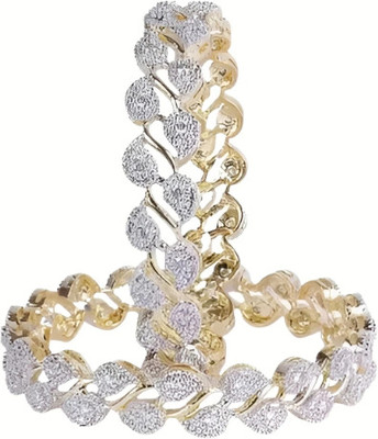 zorivya Alloy Diamond Gold-plated Bangle(Pack of 2)